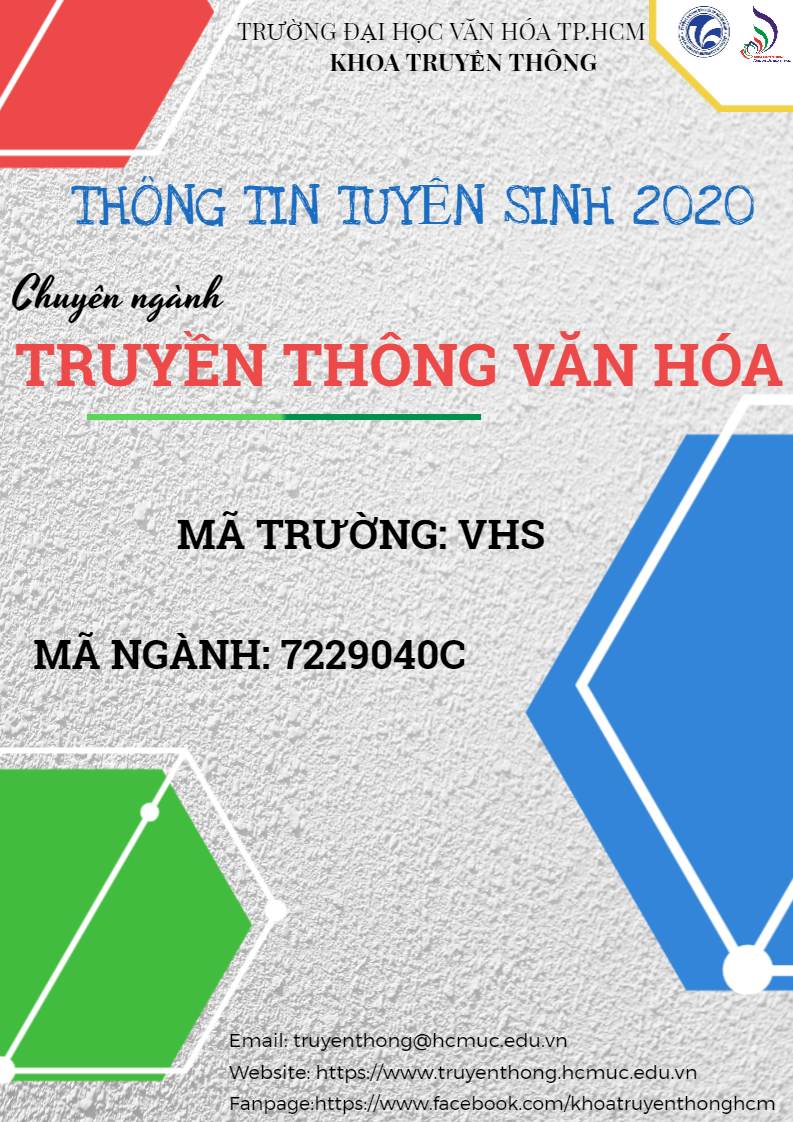 THÔNG TIN TUYỂN SINH 2020 CHUYÊN NGÀNH TRUYỀN THÔNG VĂN HÓA