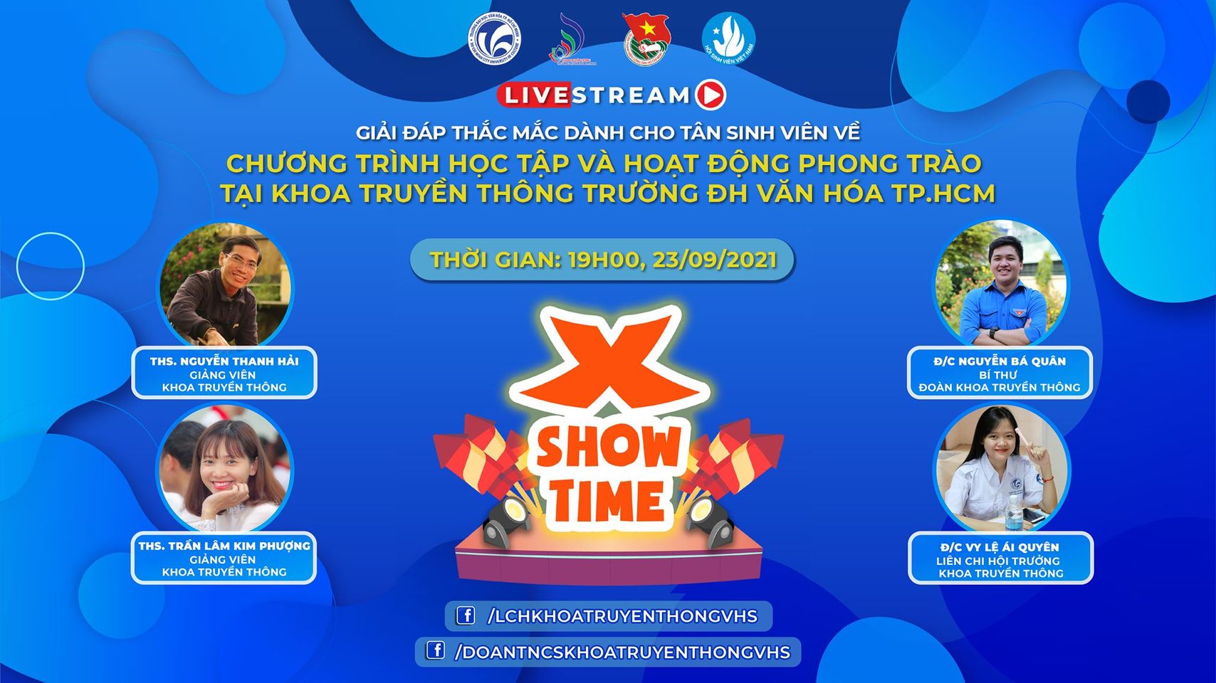 Livestream Chào đón Tân sinh viên Khoa Truyền thông năm 2021 - X Showtime